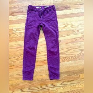 Pilcro and the Letterpress jeans Script from Anthropologie Size 26 purple color